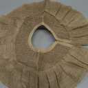 Tatuo 13.8 Inch Mini Tabletop Christmas Tree Skirt Decor Fit 13.7~27.5 Inch Smaller Xmas Tree Small Linen Burlap Trees Skirt for Desk Xmas New Year Party Holiday Family Winter Home Decor (Linen Color)