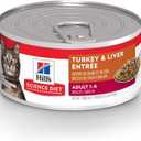 Hill's Science Diet Adult 1-6 Wet Cat Food, Turkey & Liver, 5.5 oz. Cans, 24-Pack (EXP 02/01/28)