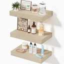 Mifurn Floating Shelves for Wall, Bathroom Shelves Over Toilet, Wall Shelves & Book Shelf for Room, Hanging Shelf, Modern Wooden Mounted Floating Shelves, 12x7x1.5 in (Oak, Set of 3)