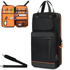 1680D Drum Stick Bag with Hanging Hook,Large Capacity Drumstick Mallet Holder with Adjustable Shoulder Strap for Drumsticks, Mallets, Brushes, Sheet Music, Percussion Accessories