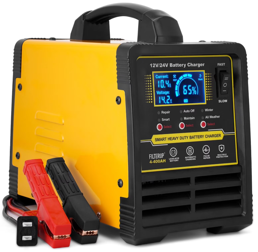 ConveniBee 12V 24VCar Battery Charger Heavy Duty, 015A Automatic Battery Maintainer, Auto Shutoffs, Repair Mode Smart Trickle Charger for Automotive Car Truck Motorcycle RV AGM and Lead Acid Batteries Deep Cycle