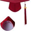 SAMDEEMI Unisex Adult Matte 2026 Graduation Gown and Cap Set with Tassel for High School and College Bachelor 12 Colors (Red)