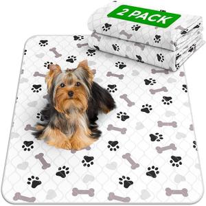 GREEN LIFESTYLE Washable Underpads Pack of 2 - 34x36 and Pack of 2 - 41x41 Bundle - Large Pee Pads for Dogs, Machine Washable Reusable Puppy Pads, Waterproof Pet Training Pad, Dog Pee Pad