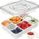 Caperci Snackle Box Container With 2 Sauce Cup & Handle, 8 Compartment, 12.2 x 9.45 x 2.36 inches
