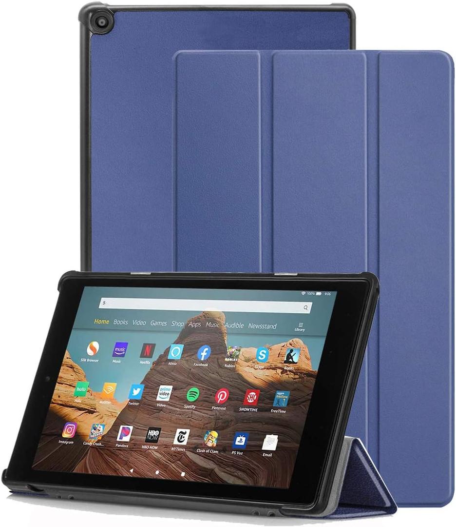 Case for Amazon Fire HD 10 Tablet (7th and 9th Generation, 2017 and 2019 Release) - Slim Folding Stand Cover with Auto Wake/Sleep .NOT for 2021 Released 11th Generation fire HD10(Dark Blue) Case for Amazon Fire HD 10 Tablet (7th and 9th Generation, 2017 and 2019 Release) - Slim Folding Stand Cover with Auto Wake/Sleep .NOT for 2021 Released 11th Generation fire HD10(Dark Blue)