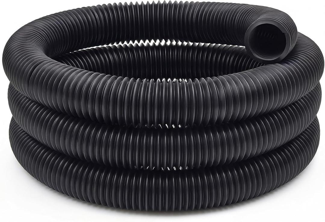 Glooglitter 4 in Outer Diameter x 15 ft Flexible Landscaping Drain Pipe Solid Expandable Drain Pipe Corrugated Pond Tubing PE Hose Black Tubing for Pond Pump Fountain Garden Swimming Pool Waterfall