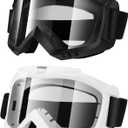 Dirt Bike Goggles 2 Pack - Motorcycle, ATV, Riding, Ski, Windproof Racing Glasses (Black)