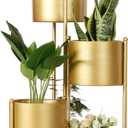 SSS Furniture Corner Plant Stand Indoor Metal, 6 Tier 6 Potted Outdoor Flower Pot Stands Holder Shelves for Living Room, Potted Storage Shelf Rack, Decorative Holder Rack for Multiple Plants (Golden)