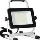 UFOND 6000 Lumen LED Work Light with Stand,60W Waterproof Flood Light, Brightness Switch Adjustable,Super Bright 10Ft Power Cord Portable Job Site Worklight for Garage Workshop Car,Outdoor Lighting