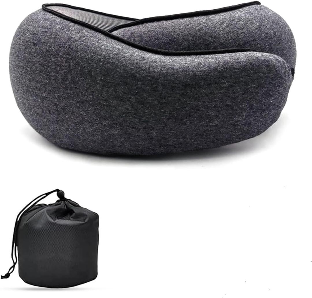 Travel Neck Pillows for Airplanes 2026 New Travel Pillow Neck Travel Pillow Memory Foam Airplane Pillow for Offices and Cars(Black)
