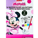 Minnie Mouse Valentine Exchange Cards with Watercolor Paint Activity, Classroom, Paper, Multi-Colored, 16 Count, 2 Pack