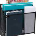 Mind Reader Vertical File Storage, Desktop Organizer, Workspace, Office, Metal Mesh, 12.5"L x 3.75"W x 11.5"H, Black