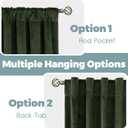 BGment Olive Green Velvet Curtains 84 Inch Length, Thermal Insulated Blackout Curtains Room Darkening Drapes with Back Tab and Rod Pocket for Living Room/French Door, Set of 2 Panels, 52 x 84 Inch