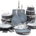 GreenPan Valencia Pro Ceramic Nonstick 22 Piece Cookware Set, Hard Anodized PFAS-Free Pots & Pans, Induction Ready, Compatible on All Cooktops, Dishwasher Safe, Oven Safe to 600F, Gray