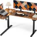 Acrolix 59 Inch L Shaped Standing Desk Electric Adjustable Height, Corner Standing Desk, Electric Sit Stand Table with Reversible Splice Boards for Computer Office Home (Rustic Brown)
