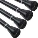 4 Pack Black Shower Curtain Rod 30 to 64 Inch Black Shower Tension Rod Adjustable Curtain Rod No Drilling Spring Tension Curtain Rod Shower Rods for Bathroom Windows Doorways Closet