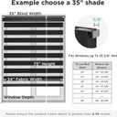 Joydeco No Drill Zebra Blinds for Windows, Cordless Day & Night Dual Sheer Roller Shades, Easy Installation, Free-Stop Lift System, Light Filtering Privacy Blinds for Home(Black,35" W x 75" H)