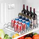 Drink Organizer for Fridge, Upgraded Drink dispenser for fridge, Automatic Pusher Glide,12oz 16oz - Can Dispenser for Fridge - Holds up to 20 Cans - 5 Rows White (12InchDepth)