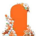 Wedding Arch Cover 7.2FT 6FT Arch Backdrop Cover Spandex Fitted Arch Cover for Round Top Chiara Backdrop Stand Covers for Wedding Birthday Party Baby Shower Banquet Ceremony Decoration (Orange)
