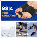 Bunion Corrector Splint For Big Toe - 2 Pcs Adjustable Bunion Splint Brace With Silicone Pad, Big Toe Straightener For Hallux Valgus Bunion Relief, Day & Night Support