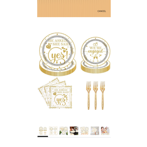 Tcoyodw Happy Engagement Party Tableware Set 96 Pcs Engagement Disposable Plates Napkins Forks She Said Yes Wedding Bridal Shower Decorations Serve 24 Guests