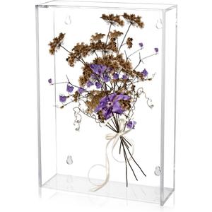 AHANDMAKER Acrylic Book Display Case, Wall Mount Clear Display Case for Bible, Flower Protector Case Organizer Box for Collectible Books Action Figures Jewelry (7x10x2 inch)