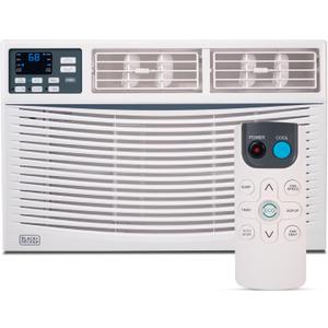 BLACK+DECKER Window Air Conditioner 8,000 BTU, AC Window Unit Cools Up to 350 Square Feet, Window AC Unit with Remote Control, 3 Cooling Speeds and Fan Only Function, BWAC08WTB, White