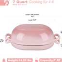 VORRINGARD Enameled Cast Iron Sourdough Bread Oven, Dutch Oven, Loaf Cast Iron Bread Pan for Homemade Bread Baking, Meatloaf Pan with Lid, 7QT, Pink