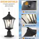 Dusk to Dawn Outdoor Post Lights with Pier Mount Base, Weather Resistant Aluminum 20" Exterior Pillar Coach Light with Clear Glass, Black Outdoor Pole Lamps for Patio, Porch, Yard