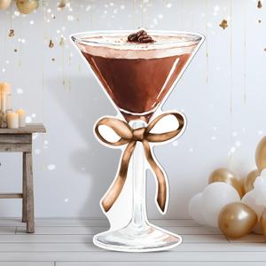 4ft Espresso Martini Birthday Decorations Brown a Tini Bit Older Party Cardboard Cutouts Birthday Party Background Decor for Women Bar Wedding Bachelorette Bridal Shower Supplies