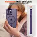 Zapica Magnetic for iPhone 14 Pro Case, [Compatible with MagSafe] [Military Grade Drop Protection] Translucent Matte Shockproof Anti-Scratch Phone Cover, Dark Purple