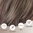 SEVENCOLORS Short Brown Wigs for White Women Natural Hair Lace Front Pixie Bob Wigs Synthetic Brown Mix Blonde Womens Wig