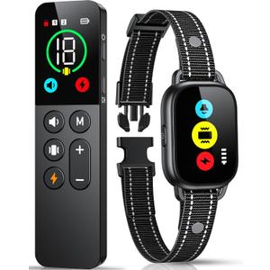 Dog Training Collar with Remote, Smart Dog Shock Collar with 3 Training Modes and Training Icons, Waterproof Electric Dog Shockers for Large and Medium Dogs (8-120 LBS)