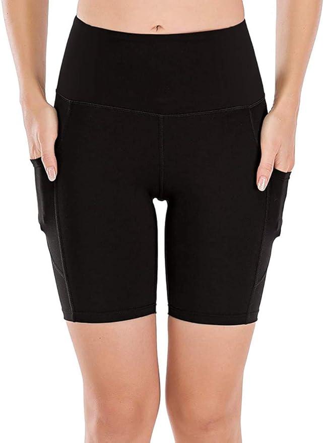 Emprella Bike Shorts with Pocket Women, 1-Pack Slip Shorts for Yoga Gym Biking ,XL