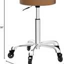 Rolling Salon Stool Swivel Chair with Wheels Height Adjustable Hydraulic for Hair Salon Beauty Facial Massage Spa Tattoo Medical Home Office (Camel), 14.2 x 21.6 x 30 inches