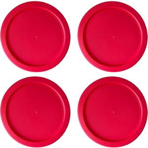 Replacement Lids fits Pyrex 1-Cup (4" Smallest Size) Glass Food Storage Container Bowls, 4-Inch Plastic Round Lids Covers for Pyrex 7202-PC, Airtight & Leakproof (4-Pack, Red)