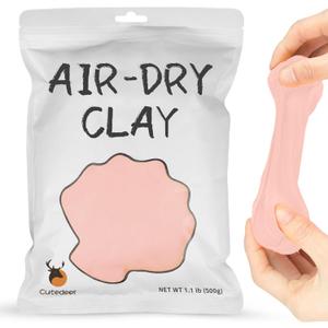 Cutedeer Skin Air Dry Clay, 1.1lb Foam Modeling Clay, Soft Squishy Molding for Kids Adults, Arts & Crafts Project Slime Supplies(1.1lb - 1 Pack, Skin)