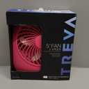 O2COOL Treva 5 Inch Battery Powered Fan Portable Desk Fan 2 Cooling Speeds with Compact Folding & Tilt Design Cubicle Accessories Small Portable (Raspberry) (1 Unit)