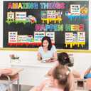 Qilery Bookshelf Bulletin Board Set Motivational Classroom Decor Reading Library Bulletin Board Set Inspirational Cutout for Back to School Classroom Decoration (Amazing Thing Happen Here)