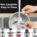 Stainless Steel Food Processor Blade, Plastic-Free & Self-Adjustable Height, 8 Cup/2L Chopping Blade Compatible with Ganiza, SPZTJK, BUMET, Syvio, Homeasy ect. Bi-Level Blades, Safer Baby Food Making