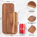 Small Solid Acacia Wood Serving Trays and Platters - Wooden Mini Charcuterie Boards, Rectangle Cheese Board for Food, Bathroom, Home Decor, Kitchen Counter, (14" x 5.5", 1 Pack)