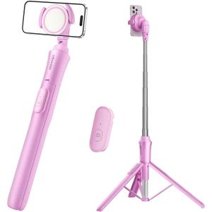 UBeesize Pink 62'' Magnetic Selfie Stick & Phone Tripod with Remote Shutter