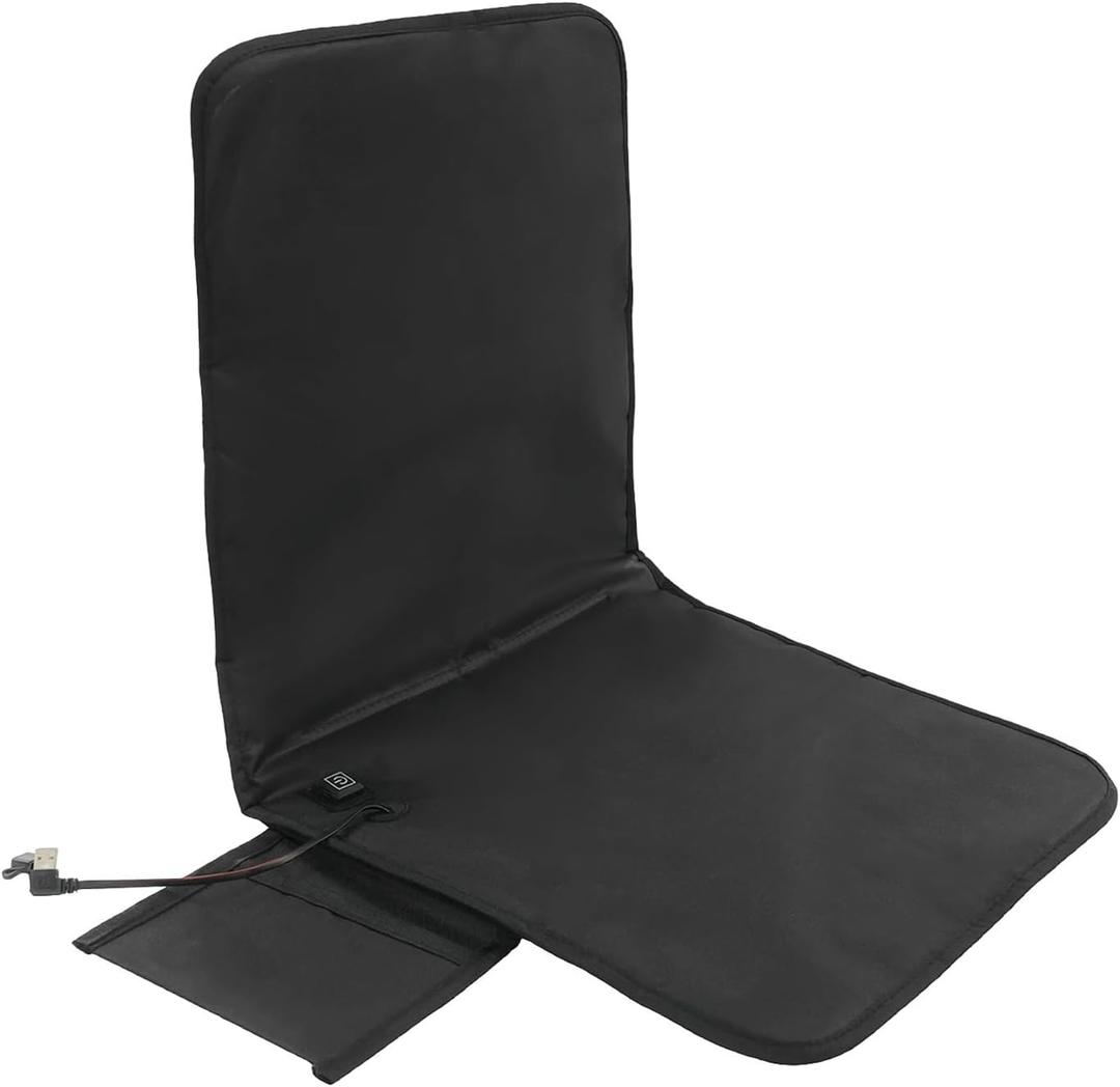 2PCS Heated Seat Cushion for Office Chair, Portable Chair Heating Pad Folding Heated Seat Cushion with 3 Heat Levels for Back, Waist, Hips, Thighs Home Office Use