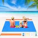 BYDOLL Beach Blanket Waterproof Sandproof Large 78''81''/10'9' Sand Free Oversized Sandless Picnic Mat Waterproof Packable Lightweight Blanket for Beach Camping Hiking Travel (Blue Orange)