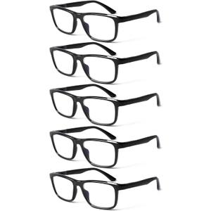 SIGVAN 5 Pack Reading Glasses for Men and Women Blue Light Blocking with Spring Hinge Readers Computer Eyeglasses