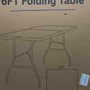 Folding Table 6ft Portable Heavy Duty Plastic Fold-in-Half Utility Foldable Table Plastic Dining Indoor Outdoor for Camping, Picnic and Party, White