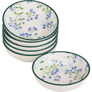 Dipping Bowls, Soy Sauce Dishes, 4 OZ Small Serving Bowls & Appetizer Plates Set of 6, Ceramic Ramekins for Sushi, Condiment, Ketchup, BBQ Party, 4 Inch