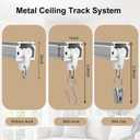MaKefeile Ceiling Curtain Track, Heavy Duty Curtain Tracks System for Room Divider, Wall Mount Sliding Curtain Rail with Clip and Hooks Set for Living Room, Bedroom, Shower, Outdoor, White, 3ft-6ft
