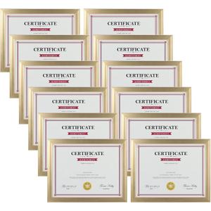 Giftgarden 8.5x11 Picture Frame Gold Set of 12, Multi Modern 8.5 x 11 Frames Bulk for Award Certificate Document Diploma, Wall or Tabletop Display