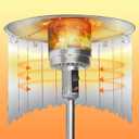 Patio Heater Reflector Shield,(10 Panels) Propane Patio Heaters Heat Deflector Replacement Parts,Enegy Saving,Windshield,Heat Focusing (33.46"W x 12"H(Small,10 Panels))